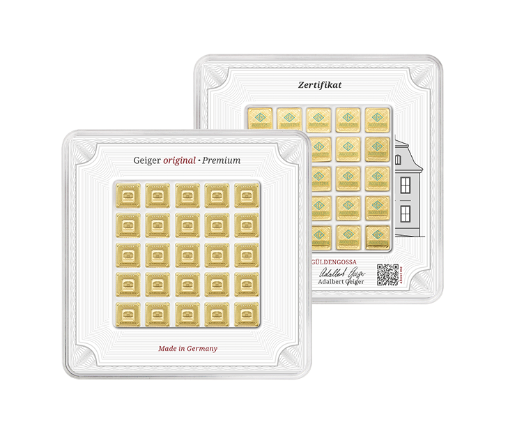25x 1g Gold GO Zertifikat mit Multicard
